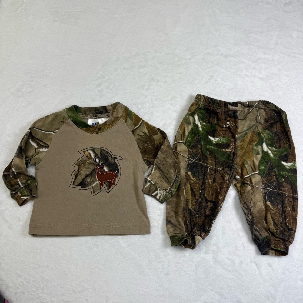 Lil’ Gamer Camo Outfit Set with Deer on the Front